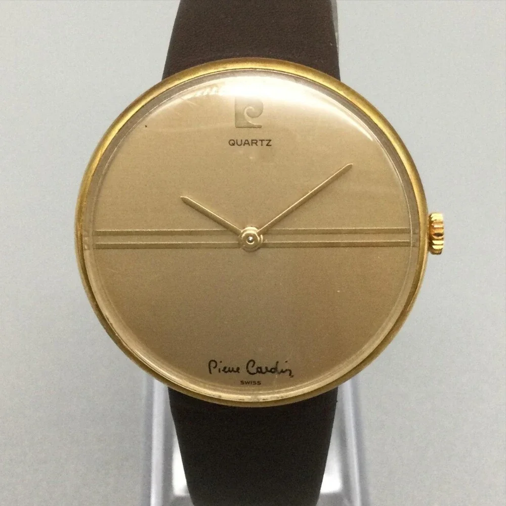Vintage Pierre Cardin Chromachron Mens Watch 32mm Quartz NOT RUNNING FOR PARTS